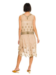 1920s Beaded Silk Flapper Dress