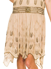 1920s Beaded Silk Flapper Dress
