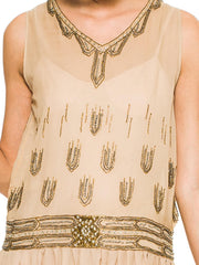 1920s Beaded Silk Flapper Dress
