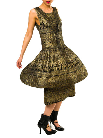 1920s Egyptian And Middle Eastern Gold Lamé Dress