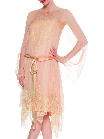 1920s Callot Soeurs Inspired Mousilline And Chantilly Lace Dress