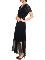 1930s Bias Cut Silk Chiffon Gown