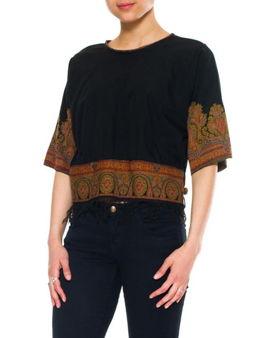 1920s Paisley Wool Blouse