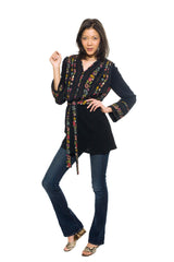 1930s Lamé Jacquard Striped Bohemian Inspired Tunic