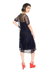 1920s Art Deco Spiderweb Lace Dress