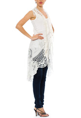 1900s Vintage White Lace Kaftan
