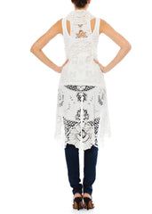 1900s Vintage White Lace Kaftan