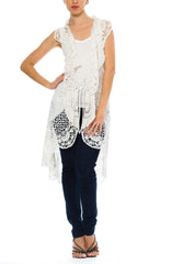 1900s Vintage White Lace Kaftan