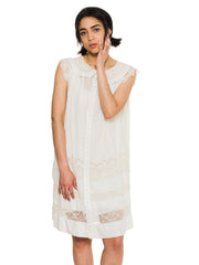 1920s Baby Doll Irish Crochet Detailed Dress