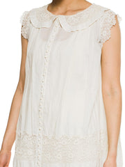 1920s Baby Doll Irish Crochet Detailed Dress