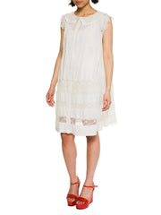 1920s Baby Doll Irish Crochet Detailed Dress